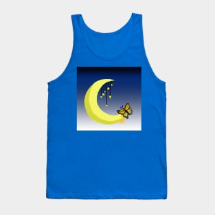 Butterfly On Fake Moon Tank Top